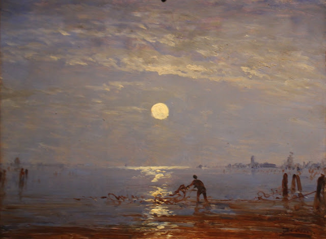 Ayışığında Lagünde Balıkçılar